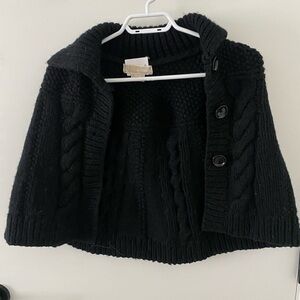 Michael Kors Black Cable Knit Cape